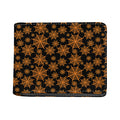 Black And Orange Spider Web Print Bifold Wallet