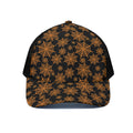 Black And Orange Spider Web Print Black Mesh Trucker Hat