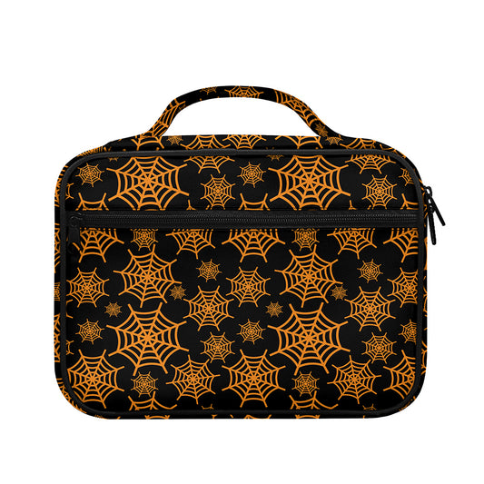 Black And Orange Spider Web Print Briefcase Bible Bag