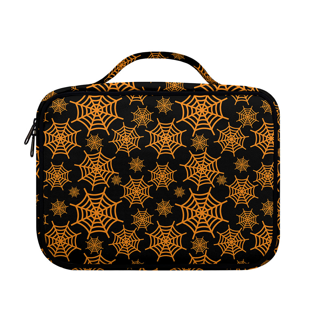 Black And Orange Spider Web Print Briefcase Bible Bag