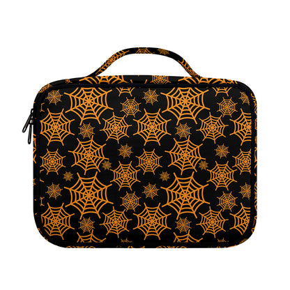 Black And Orange Spider Web Print Briefcase Bible Bag