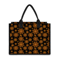 Black And Orange Spider Web Print Canvas Tote Bag
