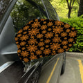 Black And Orange Spider Web Print Car Side Mirror Covers