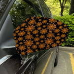 Black And Orange Spider Web Print Car Side Mirror Covers