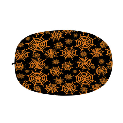 Black And Orange Spider Web Print Car Side Mirror Covers