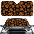 Black And Orange Spider Web Print Car Windshield Sun Shade