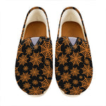 Black And Orange Spider Web Print Casual Shoes