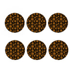 Black And Orange Spider Web Print Coaster Set