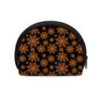 Black And Orange Spider Web Print Coin Purse