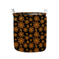 Black And Orange Spider Web Print Collapsible Laundry Basket