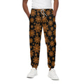 Black And Orange Spider Web Print Cotton Sweatpants