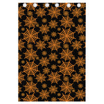 Black And Orange Spider Web Print Curtain