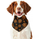 Black And Orange Spider Web Print Dog Bandana