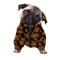 Black And Orange Spider Web Print Dog Zip Up Jacket