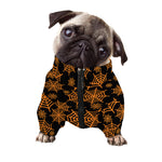 Black And Orange Spider Web Print Dog Zip Up Jacket