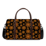 Black And Orange Spider Web Print Duffle Bag
