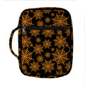 Black And Orange Spider Web Print Front Pocket Bible Bag