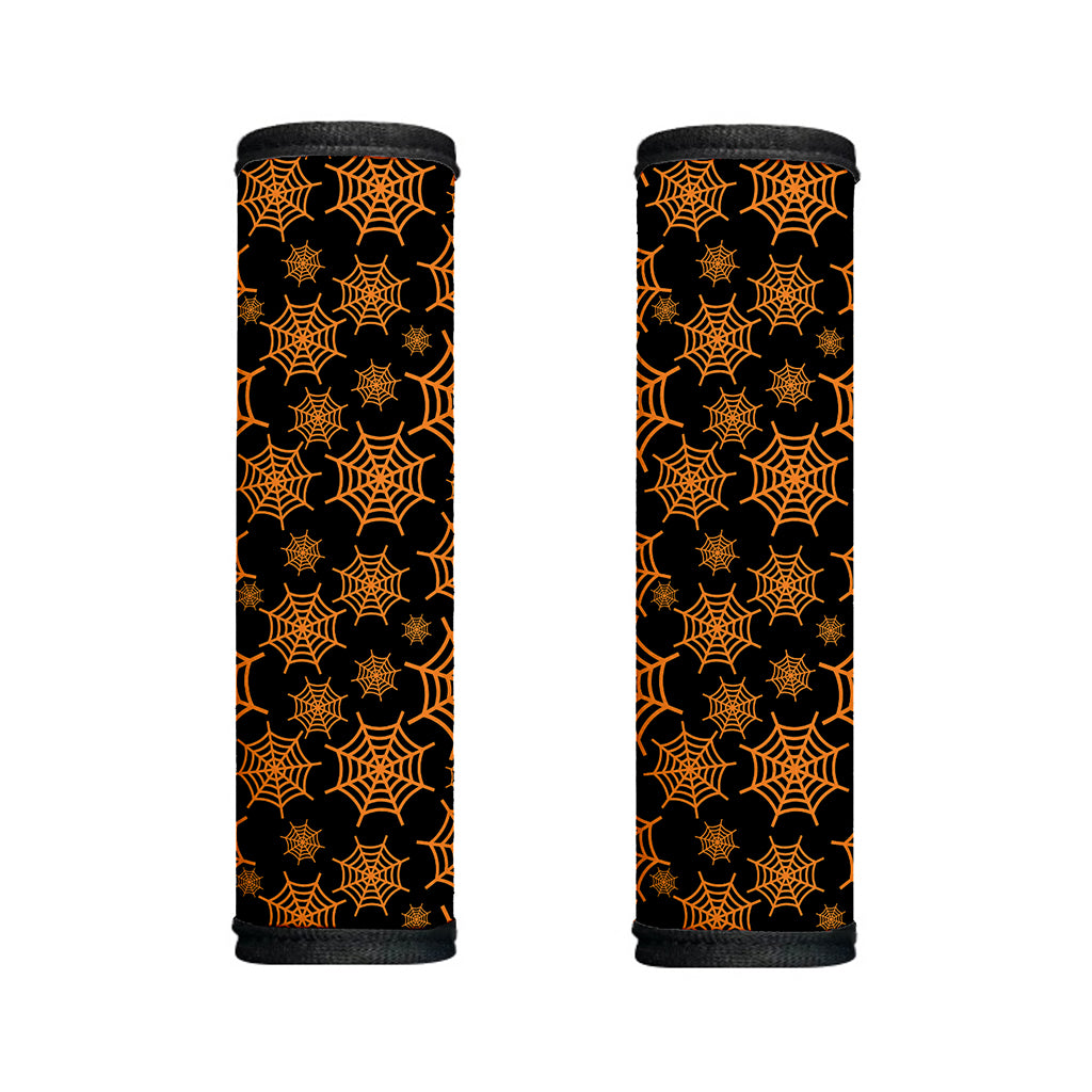 Black And Orange Spider Web Print Handle Covers