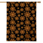 Black And Orange Spider Web Print House Flag