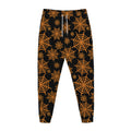 Black And Orange Spider Web Print Jogger Pants