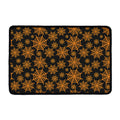 Black And Orange Spider Web Print Kitchen Mat