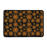 Black And Orange Spider Web Print Kitchen Mat