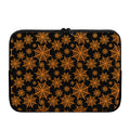 Black And Orange Spider Web Print Laptop Sleeve