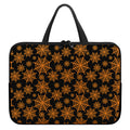 Black And Orange Spider Web Print Laptop Sleeve With Handle