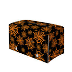 Black And Orange Spider Web Print Leather Tissue Box Cover