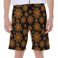 Black And Orange Spider Web Print Men's Beach Shorts
