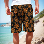 Black And Orange Spider Web Print Men's Cargo Shorts
