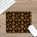 Black And Orange Spider Web Print Mouse Pad