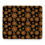 Black And Orange Spider Web Print Mouse Pad