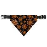 Black And Orange Spider Web Print Over The Collar Dog Bandana