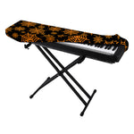 Black And Orange Spider Web Print Piano Keyboard Cover