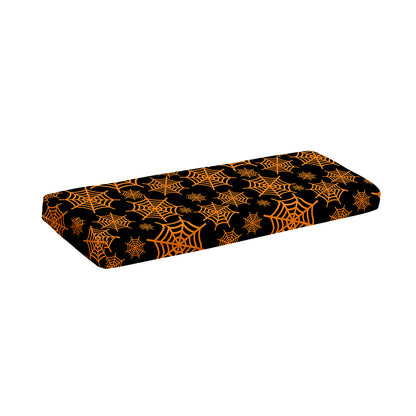 Black And Orange Spider Web Print Piano Keyboard Cover