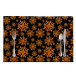 Black And Orange Spider Web Print Placemat