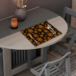 Black And Orange Spider Web Print Placemat