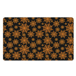 Black And Orange Spider Web Print Polyester Doormat