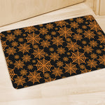 Black And Orange Spider Web Print Polyester Doormat