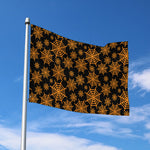 Black And Orange Spider Web Print Polyester Flag