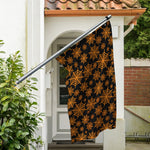 Black And Orange Spider Web Print Polyester Flag
