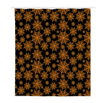 Black And Orange Spider Web Print Polyester Shower Curtain