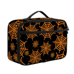 Black And Orange Spider Web Print Portable Lunch Bag
