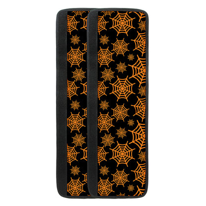Black And Orange Spider Web Print Refrigerator Handle Covers