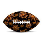 Black And Orange Spider Web Print Rugby Ball