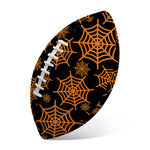 Black And Orange Spider Web Print Rugby Ball