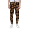 Black And Orange Spider Web Print Joggers