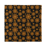 Black And Orange Spider Web Print Silk Bandana