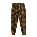 Black And Orange Spider Web Print Sweatpants